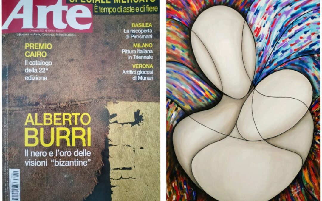 Barcellona PG. La pittrice Fabiana Lualdi presente sulla prestigiosa rivista “ARTE” Mondadori con l’opera “L’abbraccio”