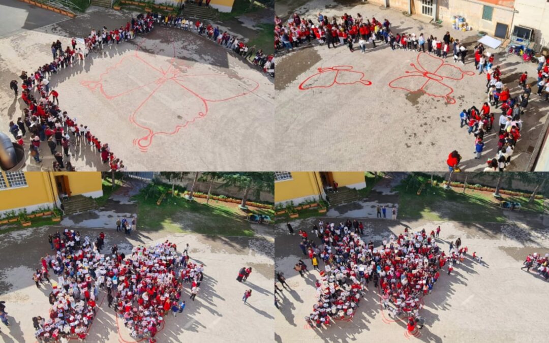 Barcellona PG. I.C. “Capuana”, Flash mob per il 25 novembre Giornata mondiale per l’eliminazione della violenza contro le donne