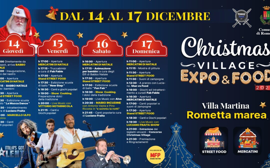 A Rometta Marea il Christmas Village Expo and Food: Degustazioni, musica, mercatini di Natale