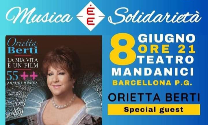 Orietta Berti al Teatro Mandanici con gli Atmosfera Blu in una serata di Musica & Solidarietà con il Lions Club Barcellona 