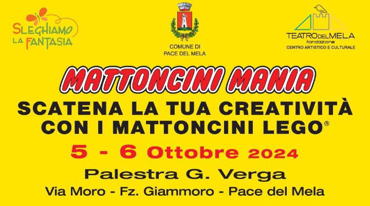 Pace del Mela. “Mattoncini Mania” per gli amanti dei Lego alla Palestra “Verga” di Giammoro il 5 e 6 ottobre