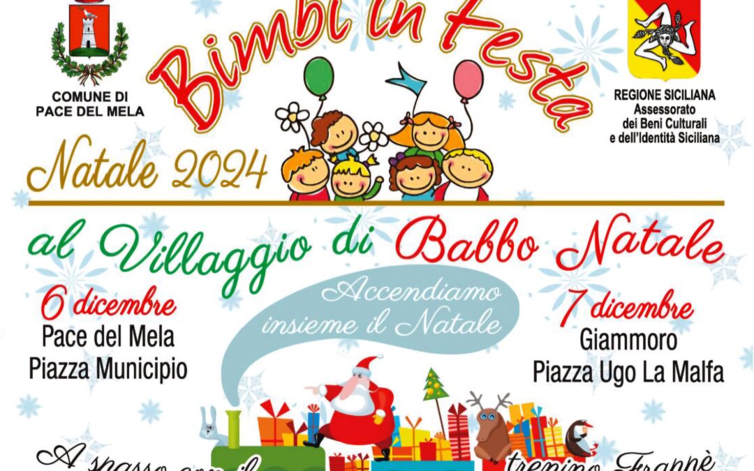 Pace del Mela. Al via gli eventi natalizi offerti dall’Amministrazione comunale grazie all’Assessorato Regionale dei Beni Culturali e dell’Identità Siciliana